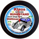 Ruhestand - silberner Oldtimer mit Zitat