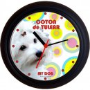 Tieruhr Coton de Tulear mit Retro-Look Zifferblatt